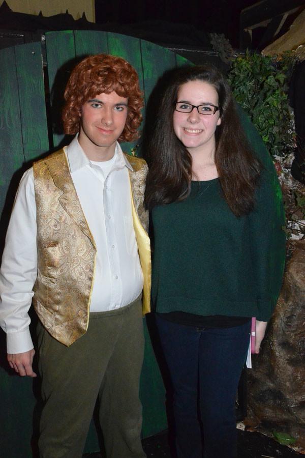 Sass poses with her brother, Shamus, after a 2014 performance of The Hobbit. Sass was one of the directors for the play.