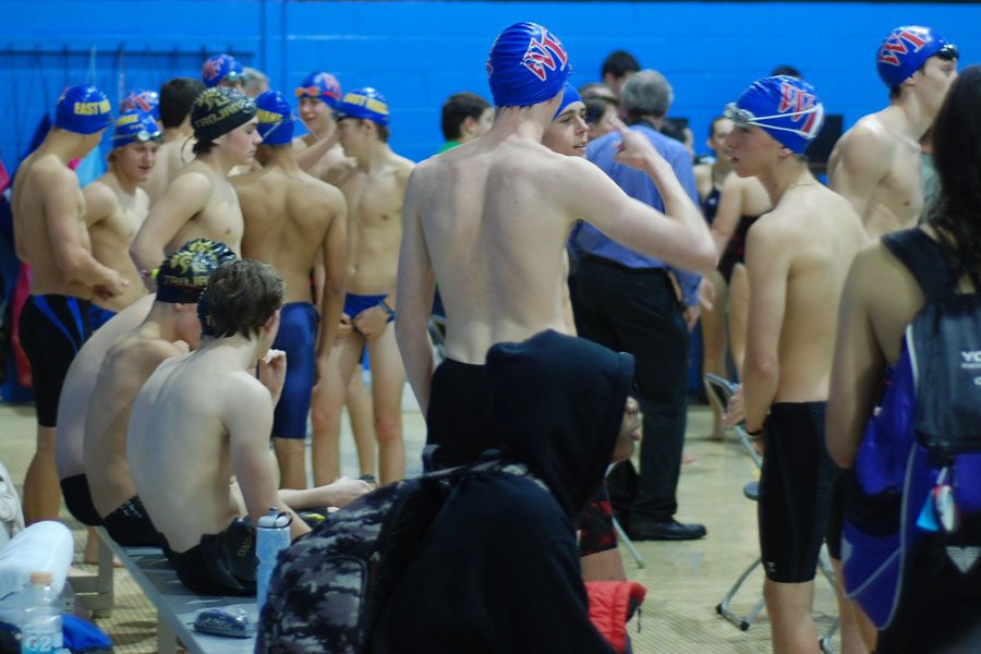 Swim team prepares for one of their four meets.