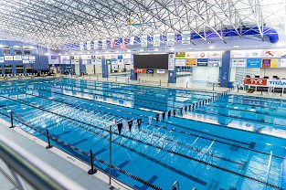 Triangle Aquatic Center in Cary hosts the NCHSAA 4A State Championships in swimming. 